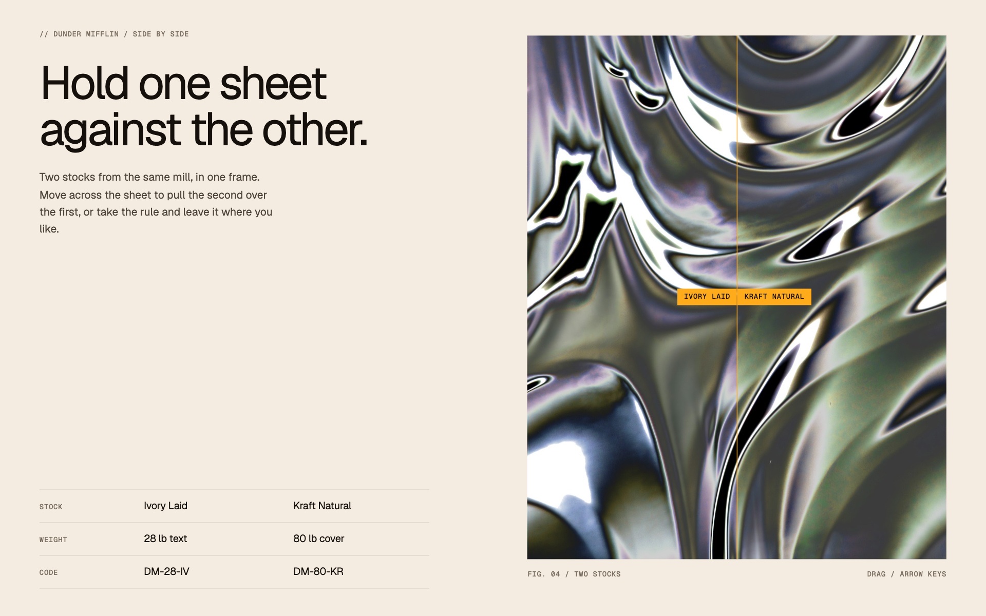 Compare slider, the effect at rest