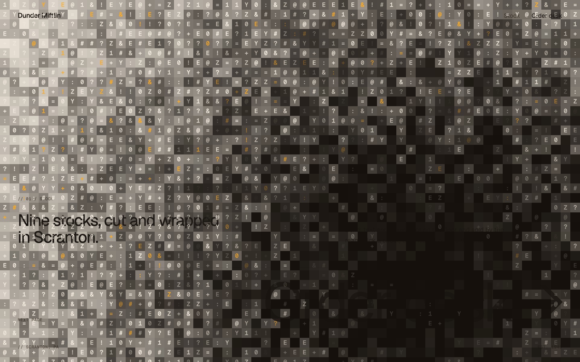 Glyph transition, the effect at rest