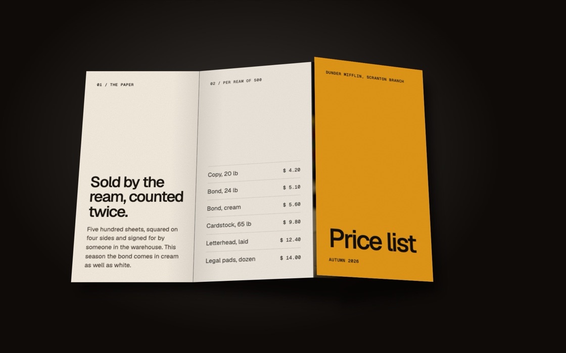 Leaflet, the effect at rest