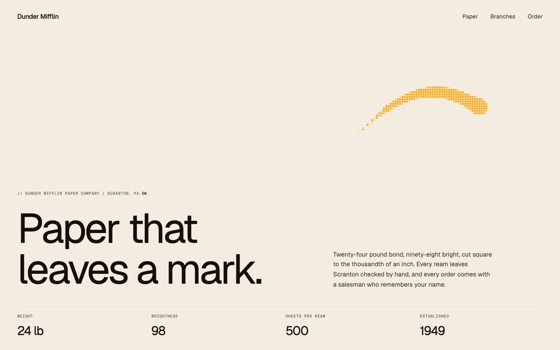 Pixel ribbon, the effect at rest