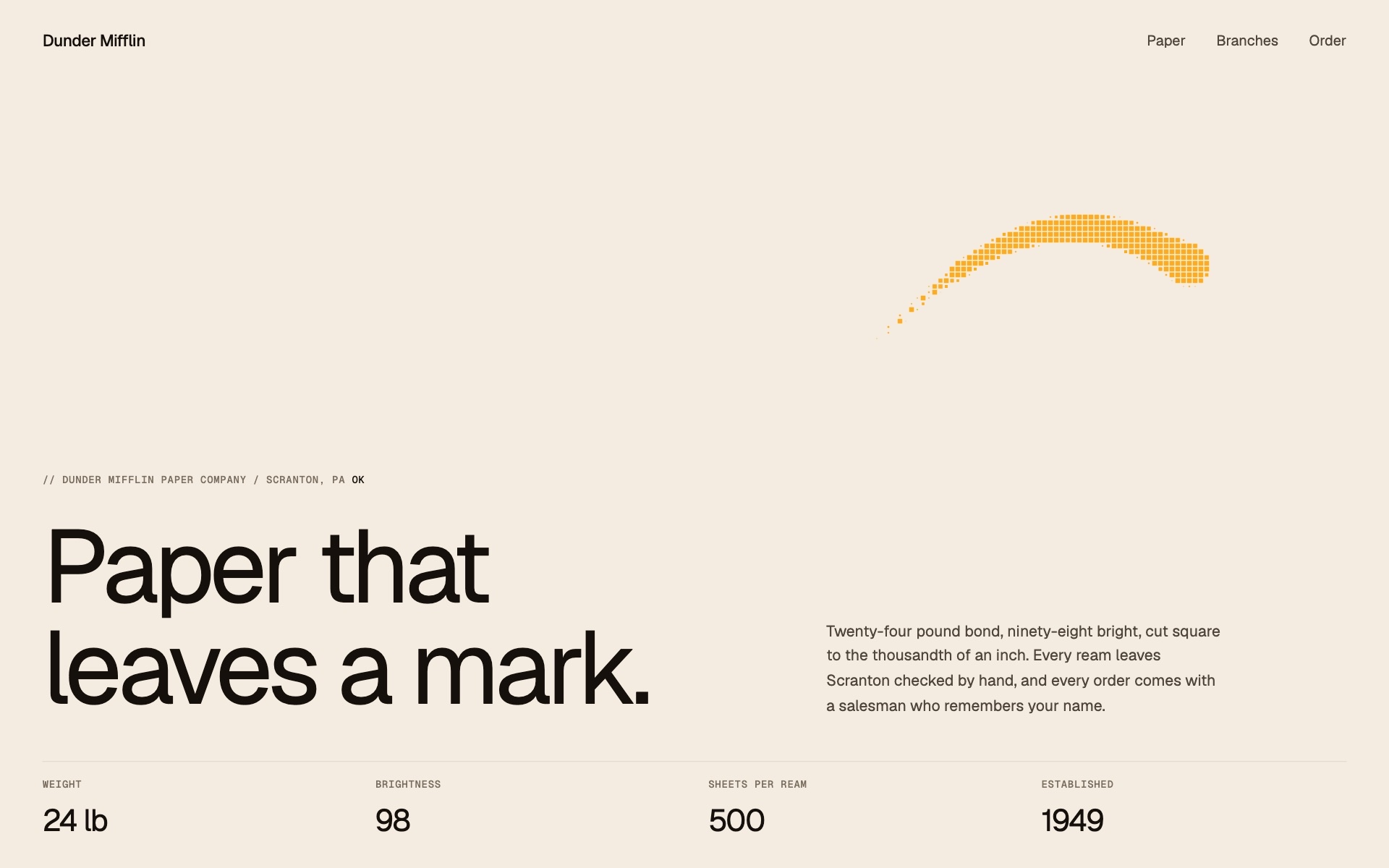 Pixel ribbon, the effect at rest
