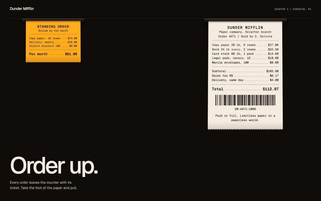 Receipt, the effect at rest