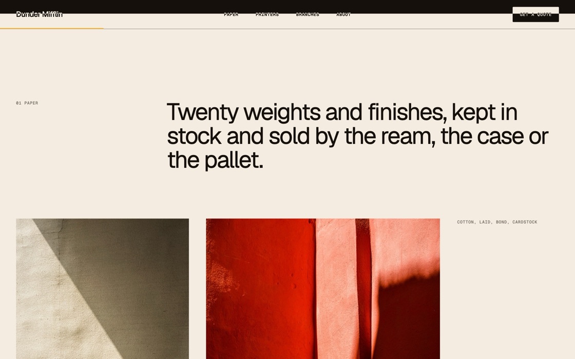Sticky header, the effect at rest