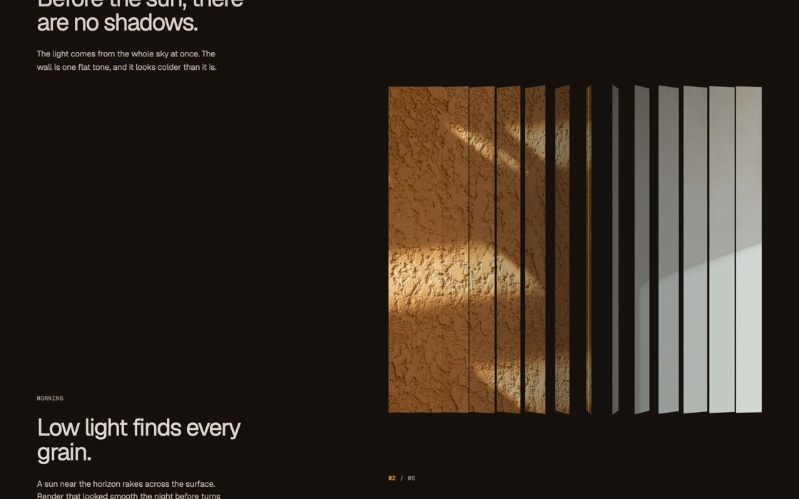 Sticky showcase, the effect at rest